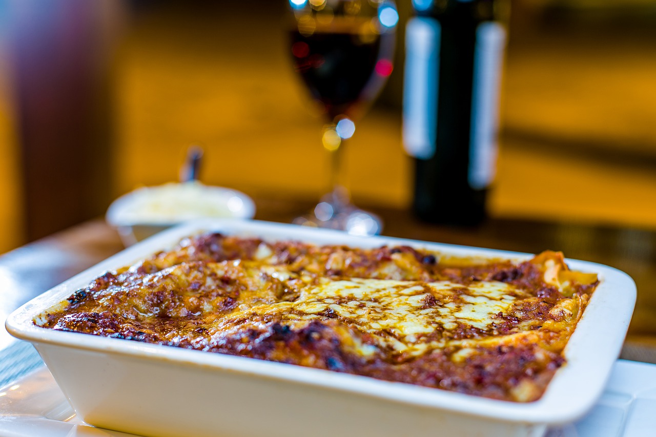 lasagne et vin